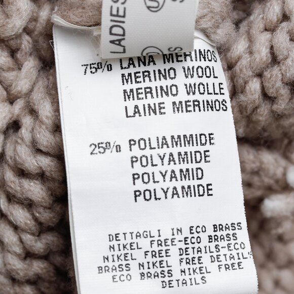 Fabiana Filippi Taupe Merino-Wool Beaded High-Neck Sweater - Picture 10 of 11